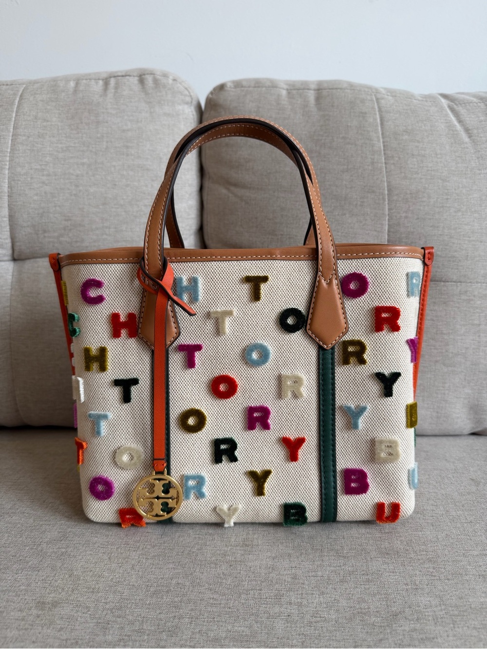 Tory Burch Perry Fil Coupé Small Triple-Compartment Tote Handbag